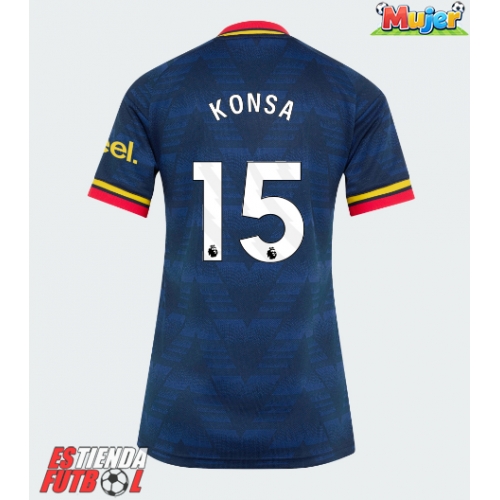 Arsenal Ezri Konsa #15 Segunda Equipación Mujer 2026-27 Manga Corta